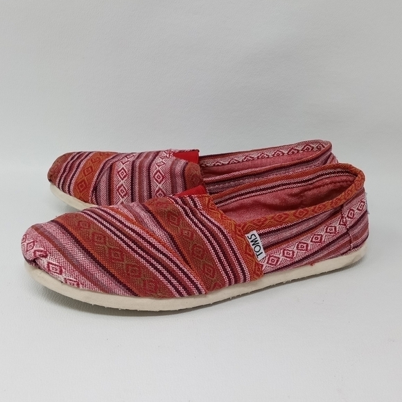 Toms Multicolor Line And Diamond Loafers, Women's Size 8.5 - Picture 1 of 13